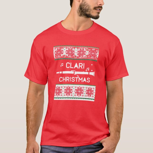 Clarinet Marching Band Ugly Christmas Sweaters fun (Front)