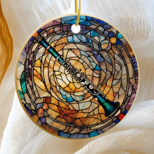 Clarinet Music Instrument Ceramic Tree Decoration