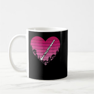 Clarinet Music Lover Retro Vintage Heart Clarinet Coffee Mug