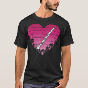 Clarinet Music Lover Retro Vintage Heart Clarinet T-Shirt