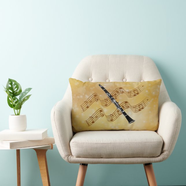 Clarinet Music Lumbar Cushion (Chair)