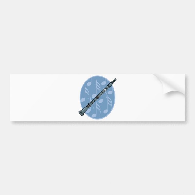clarinet music note design bumper sticker (Front)