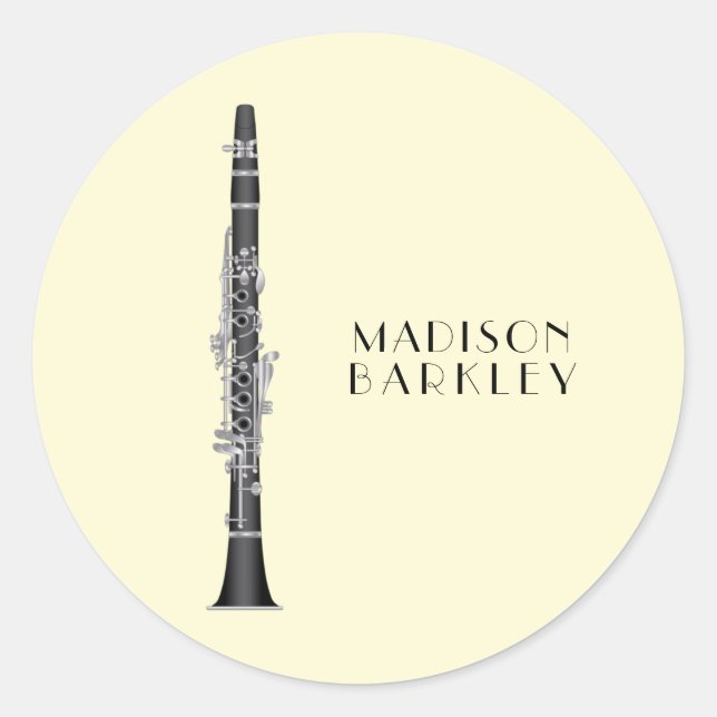 Clarinet Music Teacher Band Musician Classic Round Sticker (Front)