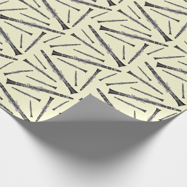 Clarinet Music Teacher Band Musician Wrapping Paper (Corner)