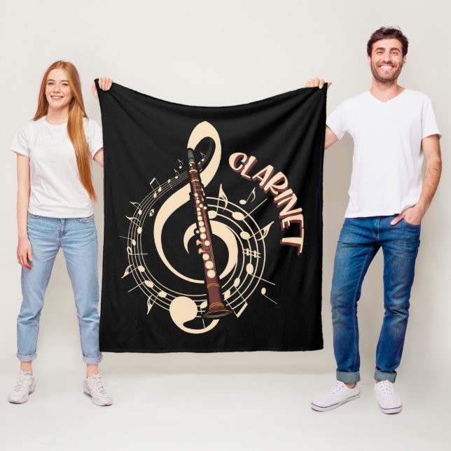 Clarinet Musical Instrument Music Lovers Fleece Blanket (In Situ)