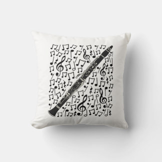 Clarinet Musical Notes Woodwind Music Teacher Cushion
