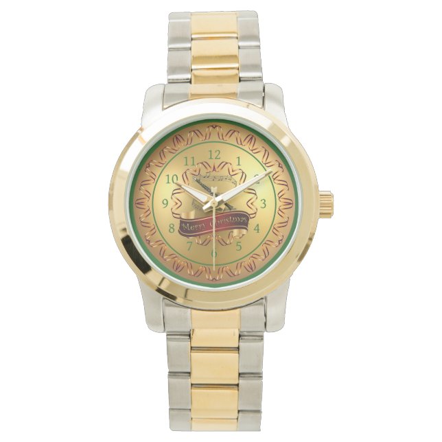 Clarinet ~ Musical Scroll ~ “Merry Christmas”   Watch (Front)
