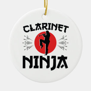 Clarinet Ninja Marching Band Ceramic Tree Decoration