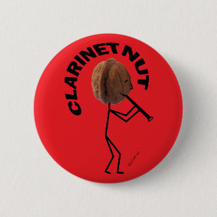 Clarinet Nut 6 Cm Round Badge