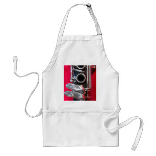 Clarinet on Red Standard Apron