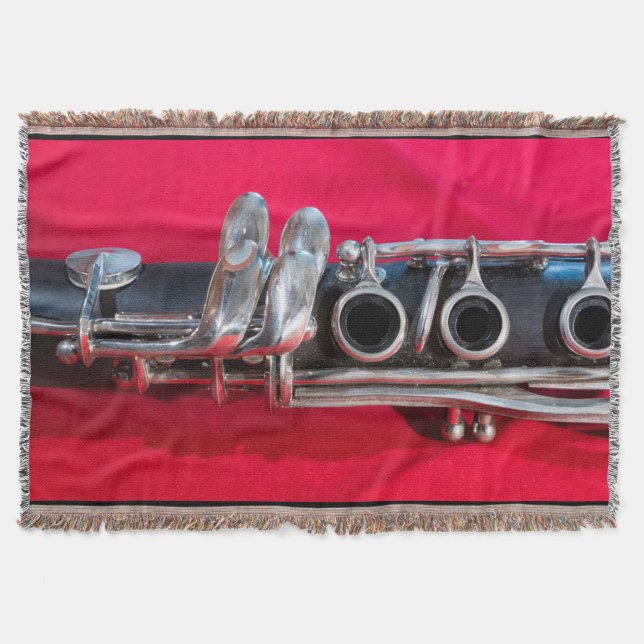 Clarinet on Red Throw Blanket (Front)
