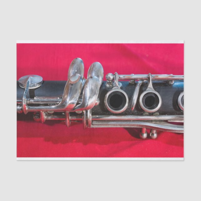 Clarinet on Red Tissue Paper (Front)