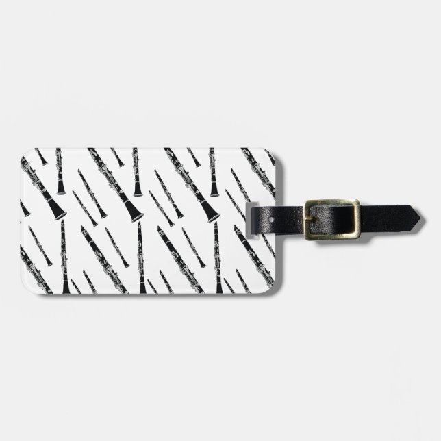 Clarinet Pattern Luggage Tag (Front Horizontal)