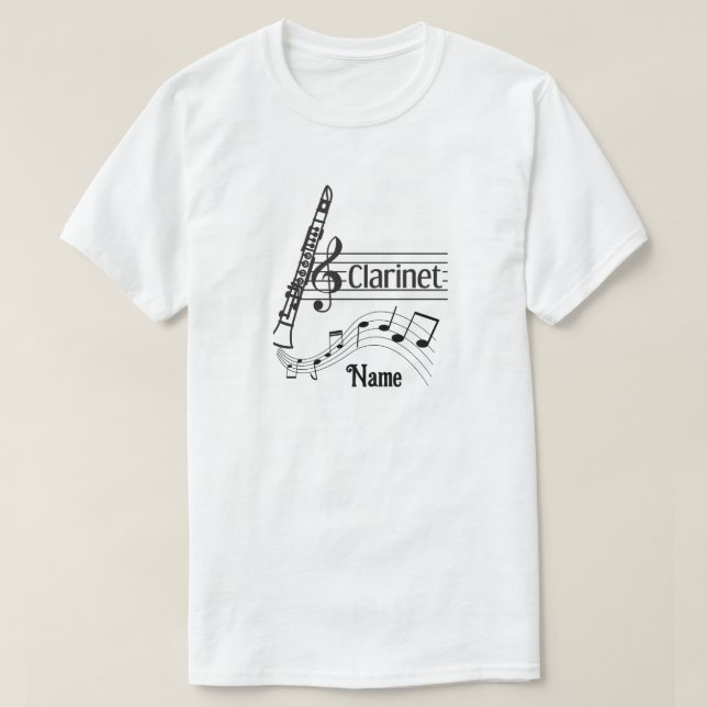 Clarinet Personalised T-Shirt (Design Front)
