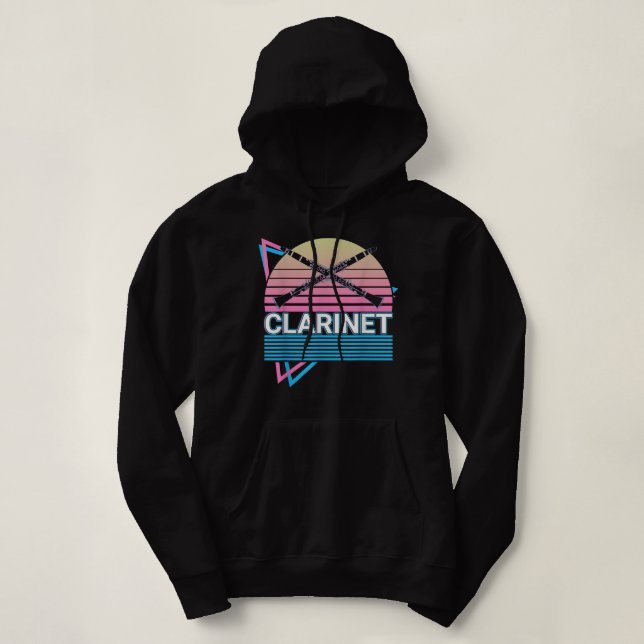 Clarinet Player Clarinetist Retro1 Hoodie (Design Front)