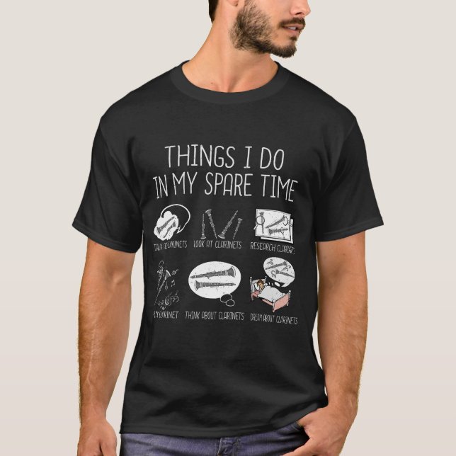 Clarinet Player Men Orchestra Funny Clarinet T-Shirt (Front)