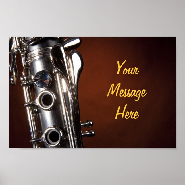 Clarinet Poster with Personalised Message (Front)