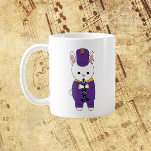 Clarinet Rabbit Marching Band Purple Yellow Coffee Mug