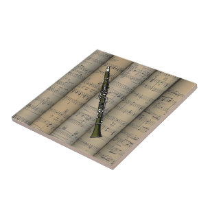 Clarinet ~ Rolled Sheet Music Background ~ Music Tile