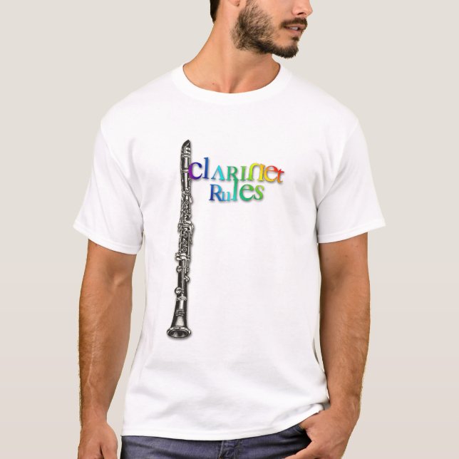 Clarinet Rules Rainbow T-Shirt (Front)