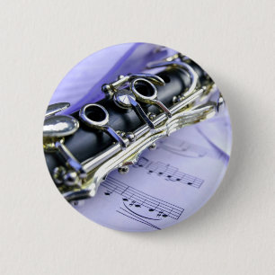 Clarinet Sheet Music Band Orchestra 6 Cm Round Badge
