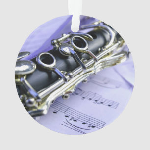 Clarinet Sheet Music Band Orchestra Ornament