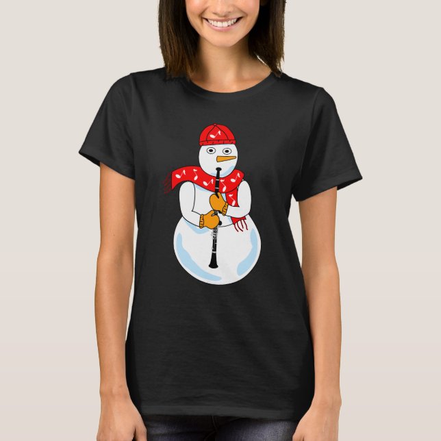 Clarinet Snowman T-Shirt (Front)
