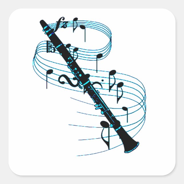 Clarinet Square Sticker (Front)