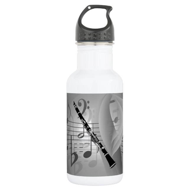 Clarinet with Musical Accents 532 Ml Water Bottle (Front)