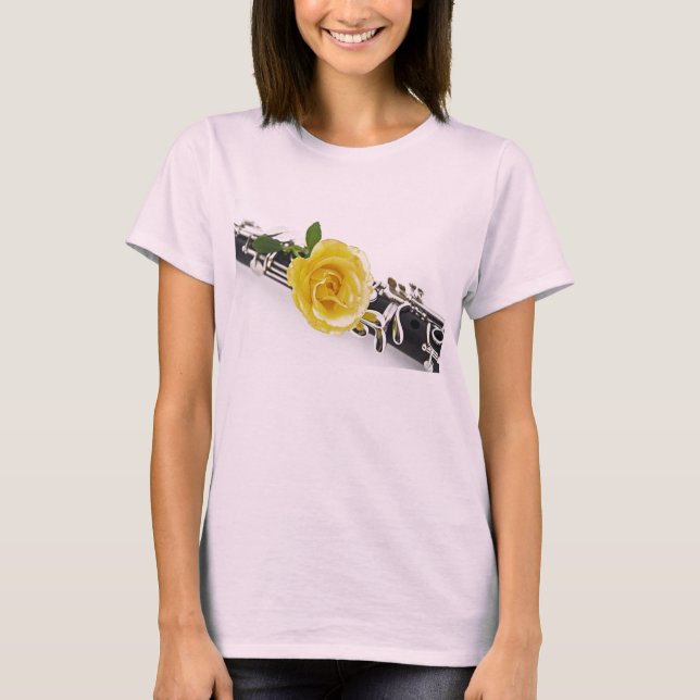 Clarinet Yellow Rose Flower Shirt (Front)