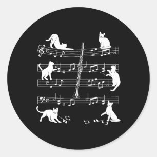Clarinetist Cats For Cat Loving Clarinet Player Classic Round Sticker