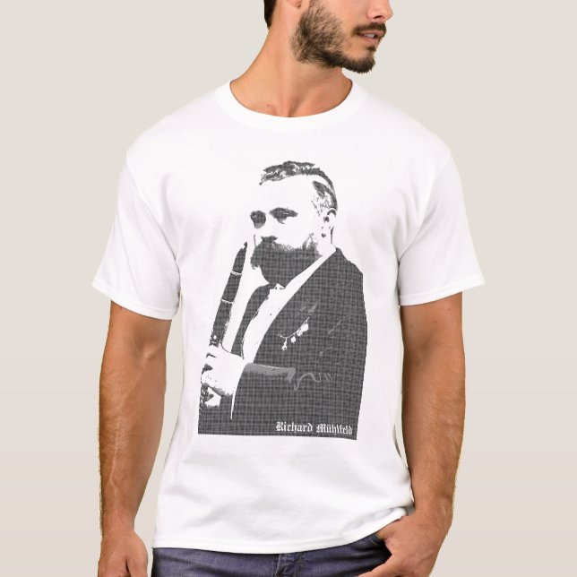 Clarinetist Richard Mühlfeld and Johannes Brahms T-Shirt (Front)