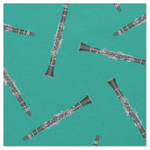 Clarinets Music Musician Room Decor Teal Fabric