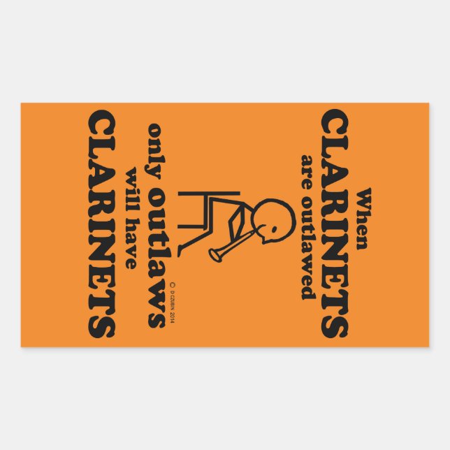 Clarinets Outlawed Rectangular Sticker (Front)