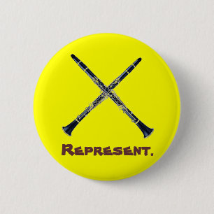 Clarinets Represent 6 Cm Round Badge
