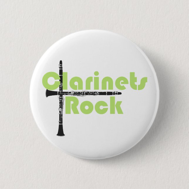 Clarinets Rock 6 Cm Round Badge (Front)