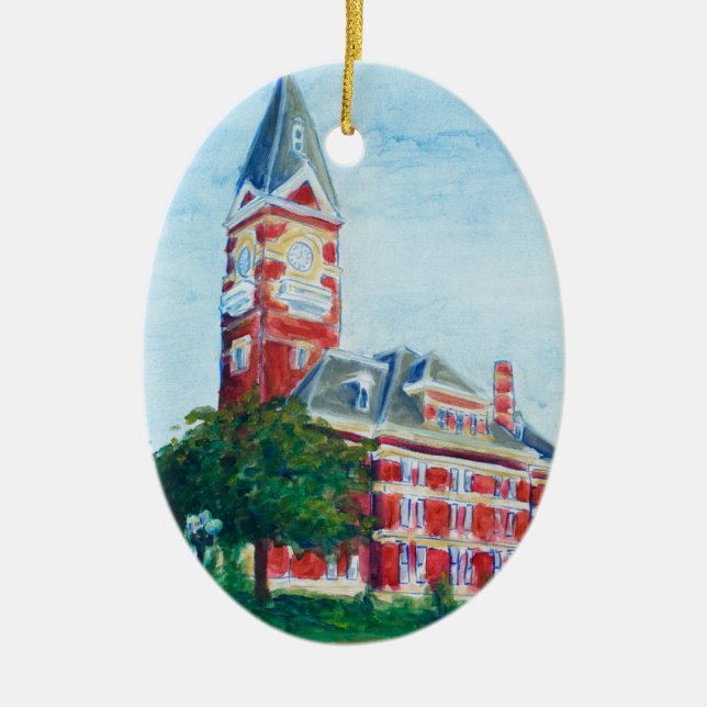 Clarion Courthouse Painting Ceramic Tree Decoration (Front)
