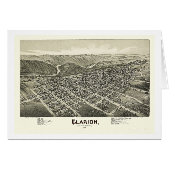 Clarion, PA Panoramic Map - 1896 (Front Horizontal)