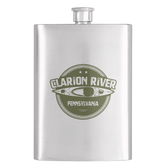 Clarion River Pennsylvania Kayaking Hip Flask (Front)