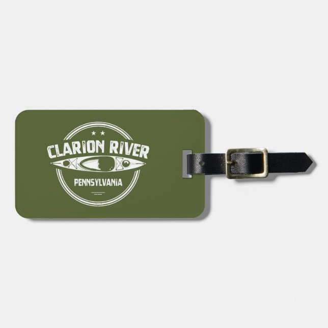 Clarion River Pennsylvania Kayaking Luggage Tag (Front Horizontal)