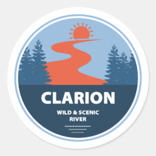 Clarion Wild And Scenic River Classic Round Sticker