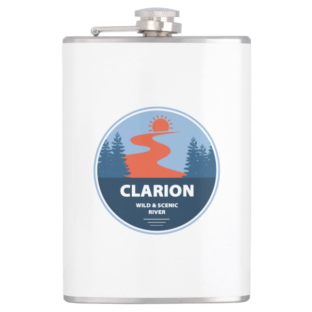 Clarion Wild And Scenic River Hip Flask (Front)