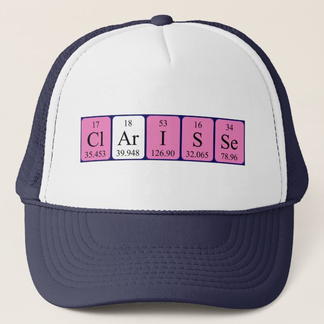 Clarisse periodic table name hat (Front)