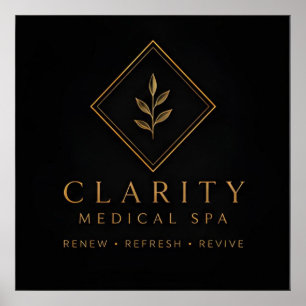 Clarity Medical Spa Luxury Camellia Logo Poster