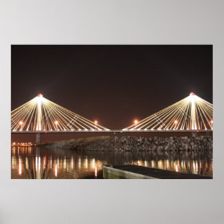 Clark Bridge At Night Poster