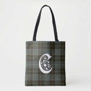Clark Clan Tartan Monogram Tote Bag