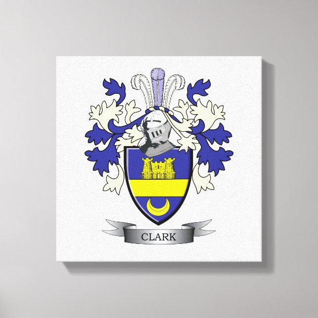 Clark Family Crest Coat of Arms Canvas Print (Front)