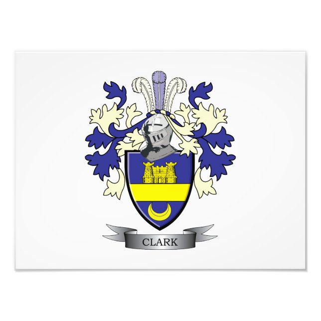Clark Family Crest Coat of Arms Photo Print (Front)