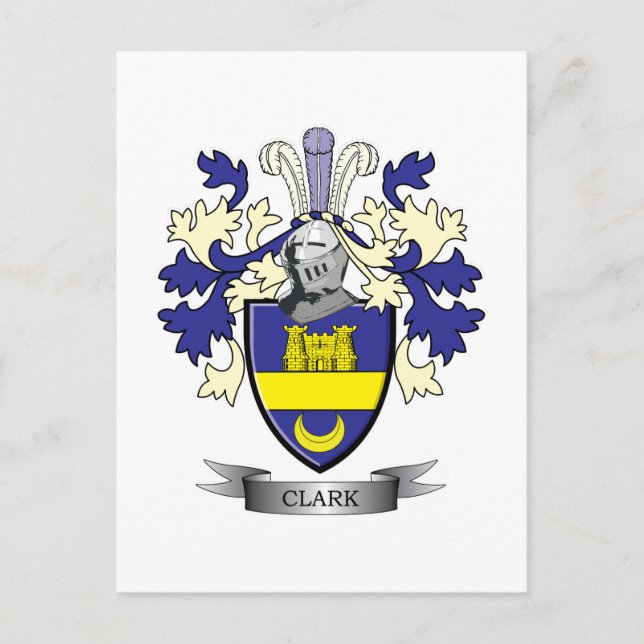Clark Family Crest Coat of Arms Postcard (Front)