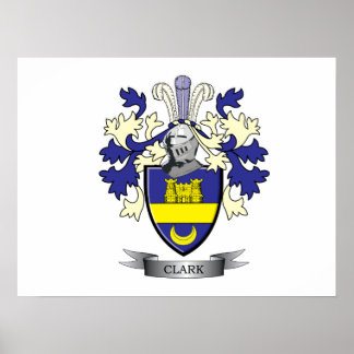 Clark Family Crest Coat of Arms Poster